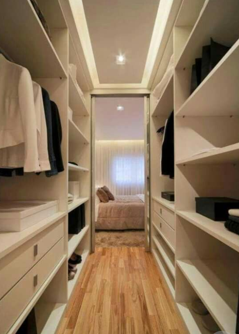 П-образная гардеробная комната в спальню Новокузнецк