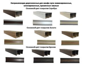 Направляющие двухполосные для шкафа купе ламинированные, шпонированные, крашенные эмалью Новокузнецк